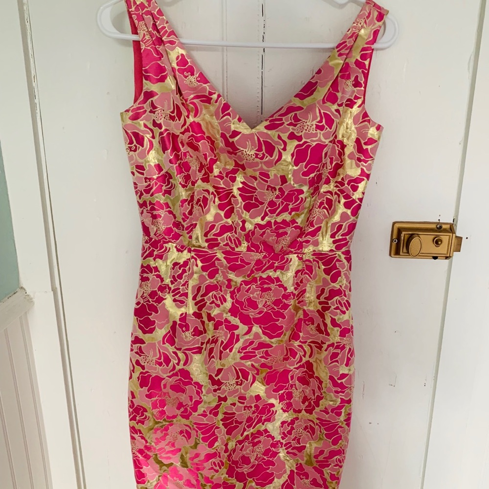 Lilly Pulitzer gold flower dress